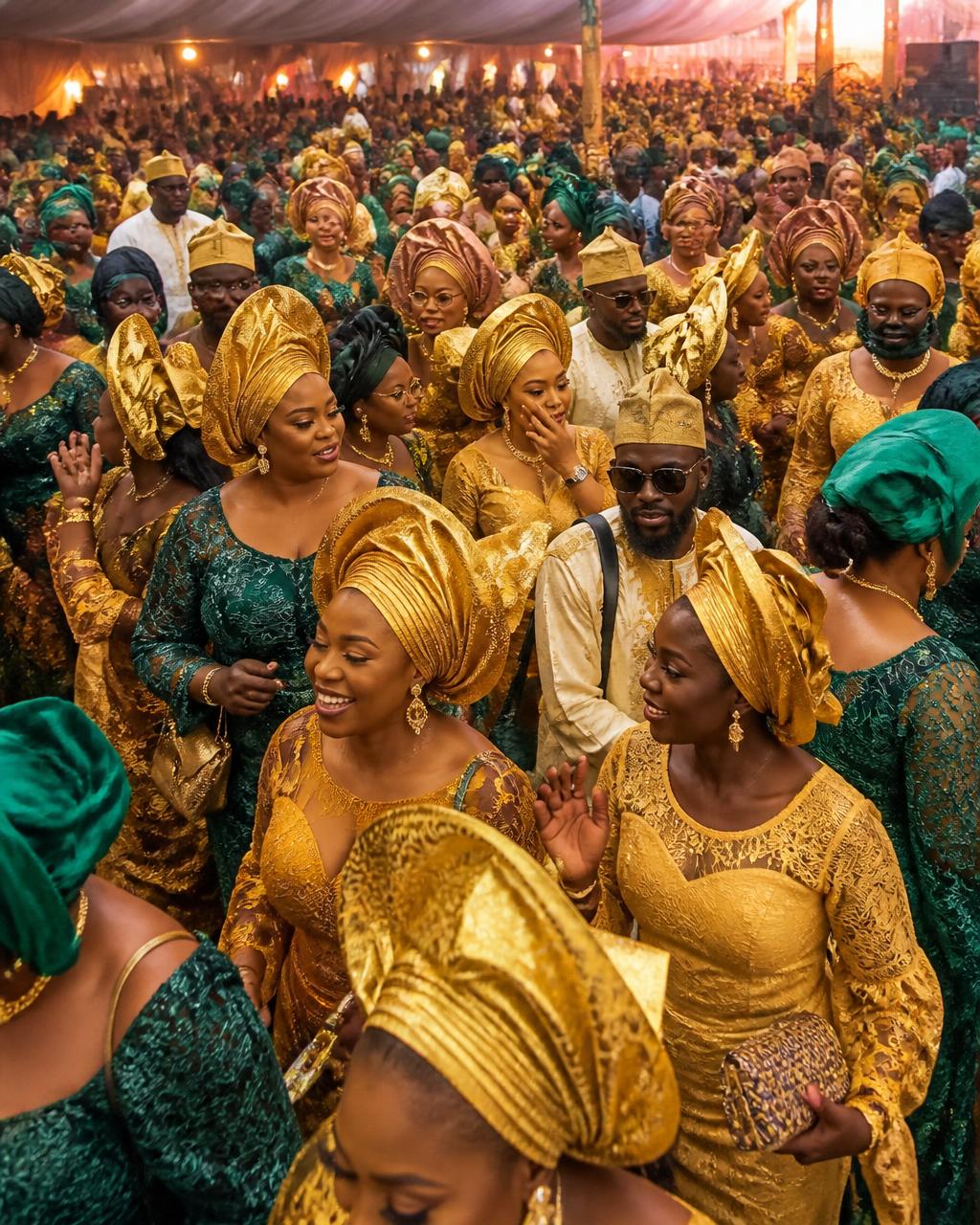 Aso-ebi coordination at a Lagos owambe